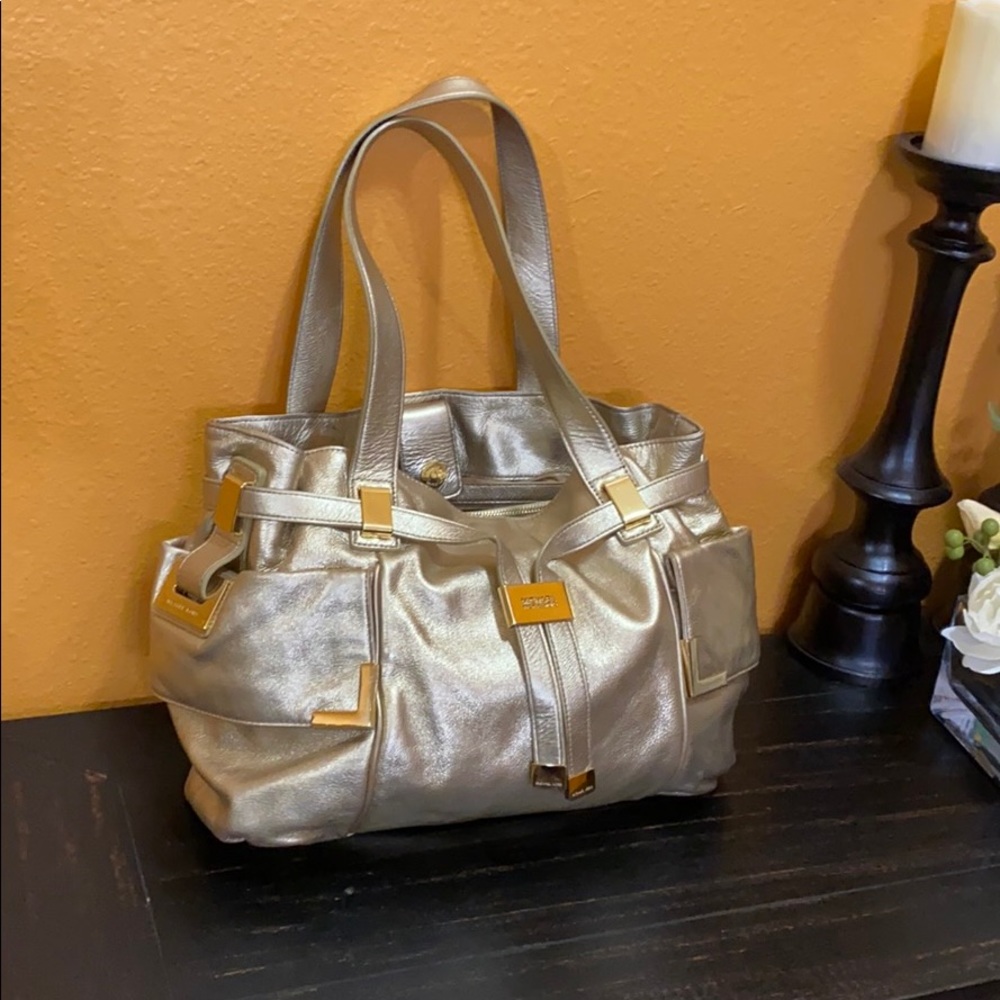 Michael Kors Gold Tote (Please see all the photos)
